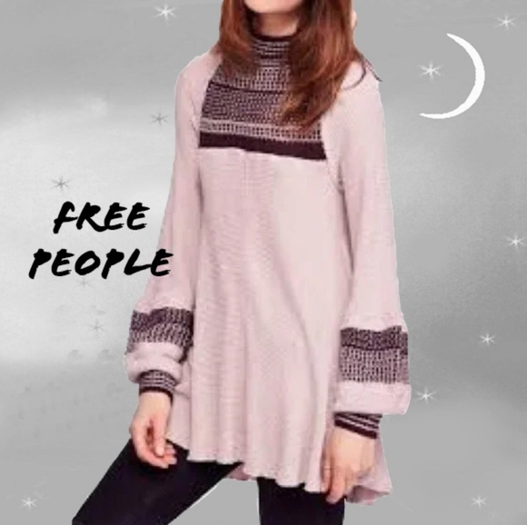 Free People Loose Swing Tunic Sweater 